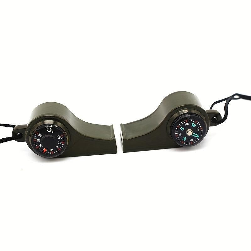 Outdoor Whistle Compass Thermometer 7.62 cm Camping Hiking Accessory