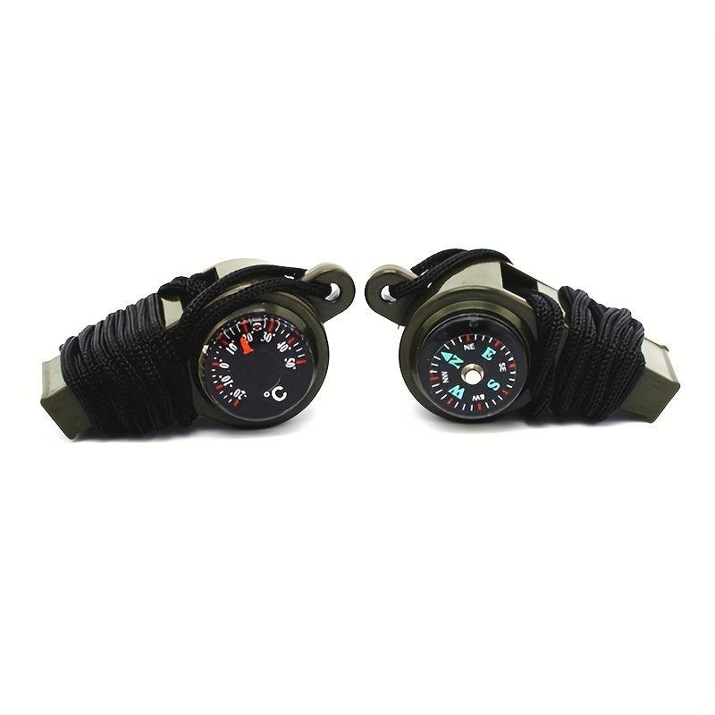 Outdoor Whistle Compass Thermometer 7.62 cm Camping Hiking Accessory