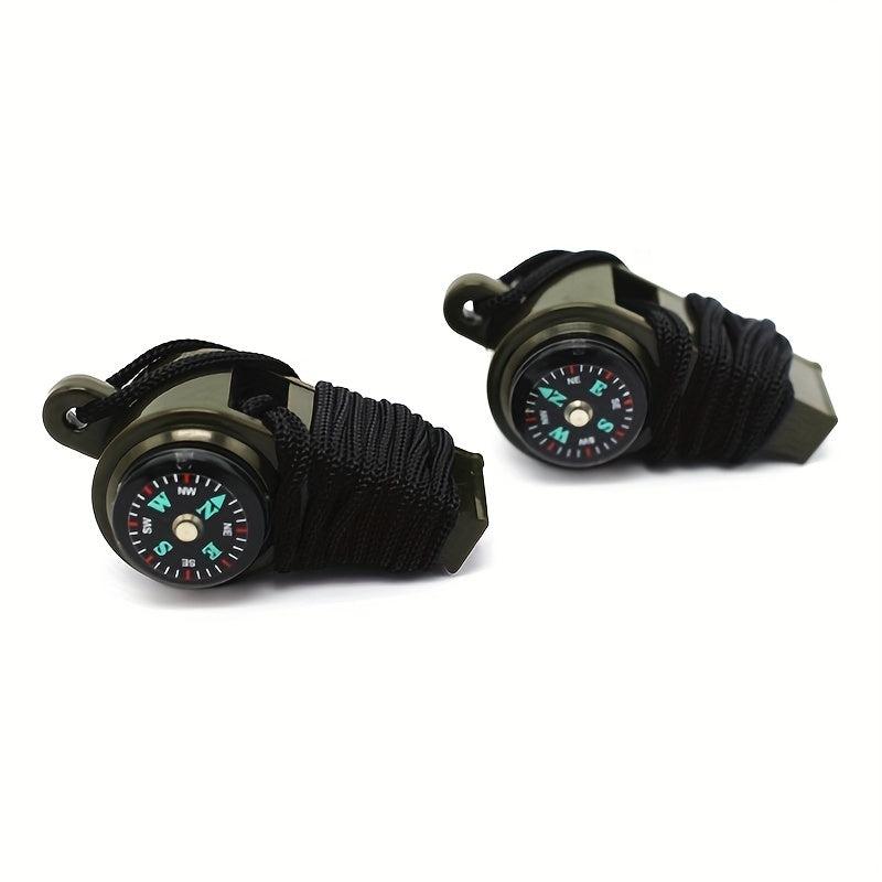 Outdoor Whistle Compass Thermometer 7.62 cm Camping Hiking Accessory
