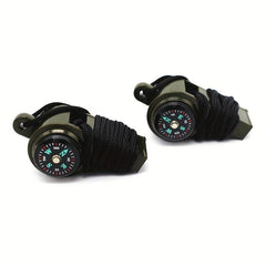 Outdoor Whistle Compass Thermometer 7.62 cm Camping Hiking Accessory