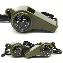 Outdoor Whistle Compass Thermometer 7.62 cm Camping Hiking Accessory