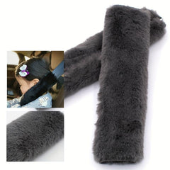 Soft Rabbit Fur Seat Belt Cover Shoulder Pad Neck Support Pad Winter Plush Car