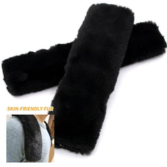 Soft Rabbit Fur Seat Belt Cover Shoulder Pad Neck Support Pad Winter Plush Car