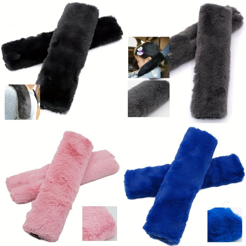 Soft Rabbit Fur Seat Belt Cover Shoulder Pad Neck Support Pad Winter Plush Car
