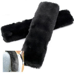 Soft Rabbit Fur Seat Belt Cover Shoulder Pad Neck Support Pad Winter Plush Car