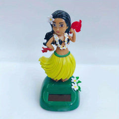 Car Ornament Solar Hawaiian Girl Doll Bobblehead Gift