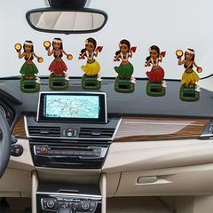Car Ornament Solar Hawaiian Girl Doll Bobblehead Gift