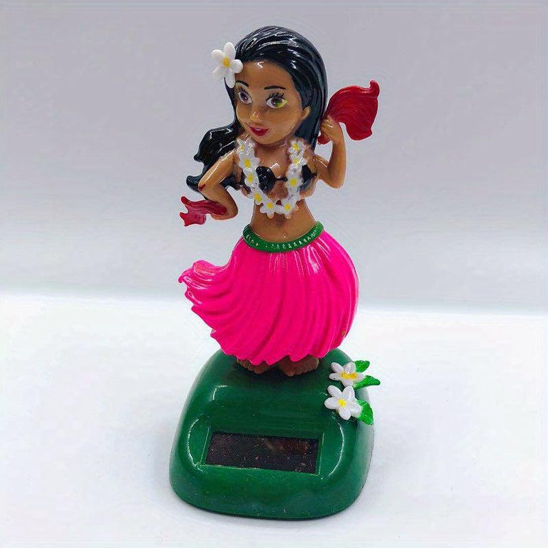 Car Ornament Solar Hawaiian Girl Doll Bobblehead Gift