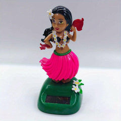 Car Ornament Solar Hawaiian Girl Doll Bobblehead Gift