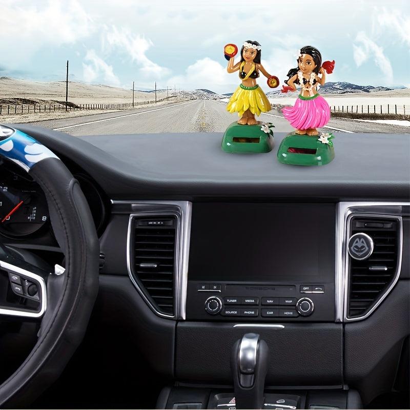 Car Ornament Solar Hawaiian Girl Doll Bobblehead Gift