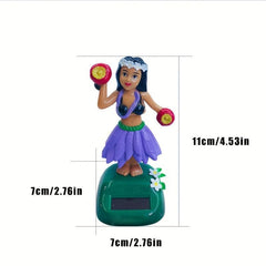 Car Ornament Solar Hawaiian Girl Doll Bobblehead Gift