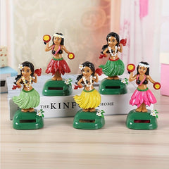Car Ornament Solar Hawaiian Girl Doll Bobblehead Gift