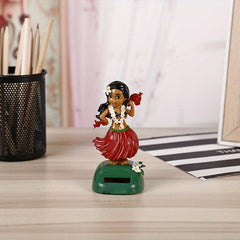 Car Ornament Solar Hawaiian Girl Doll Bobblehead Gift