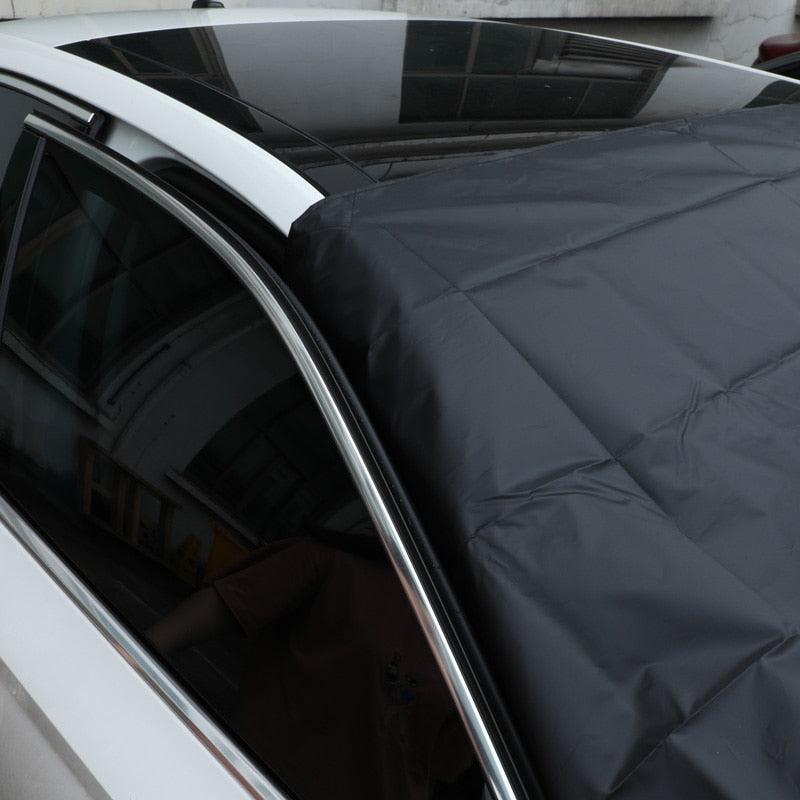 Car Sunshade Snow Blocking Windshield Cover 6 Magnets Half Cover