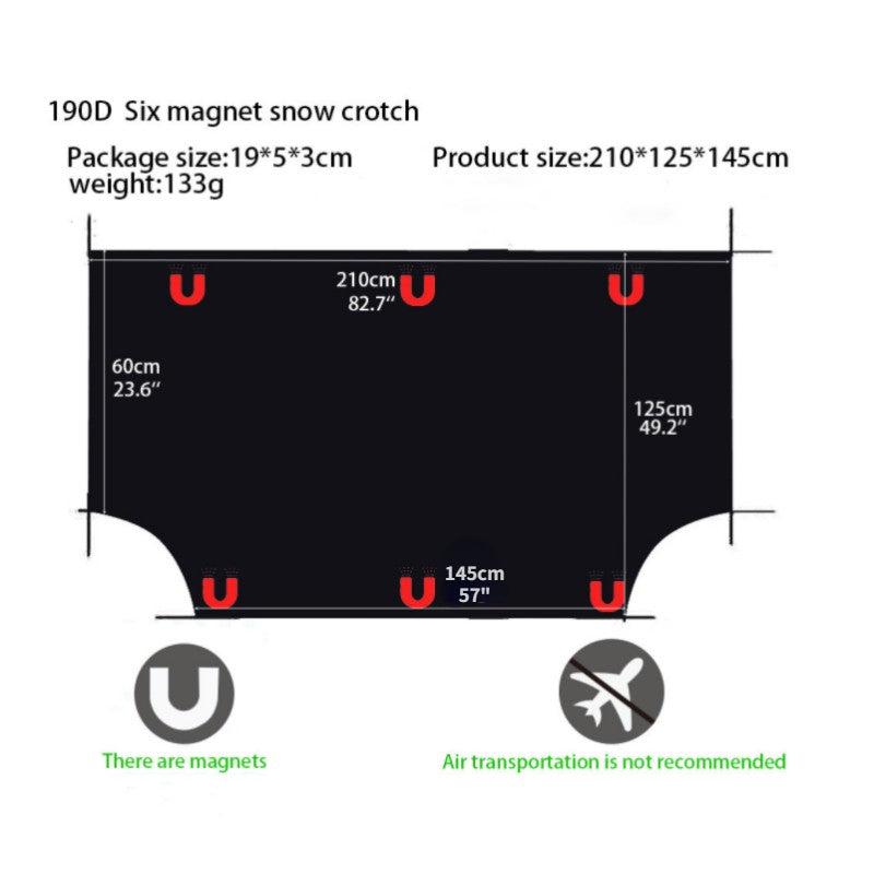 Car Sunshade Snow Blocking Windshield Cover 6 Magnets Half Cover