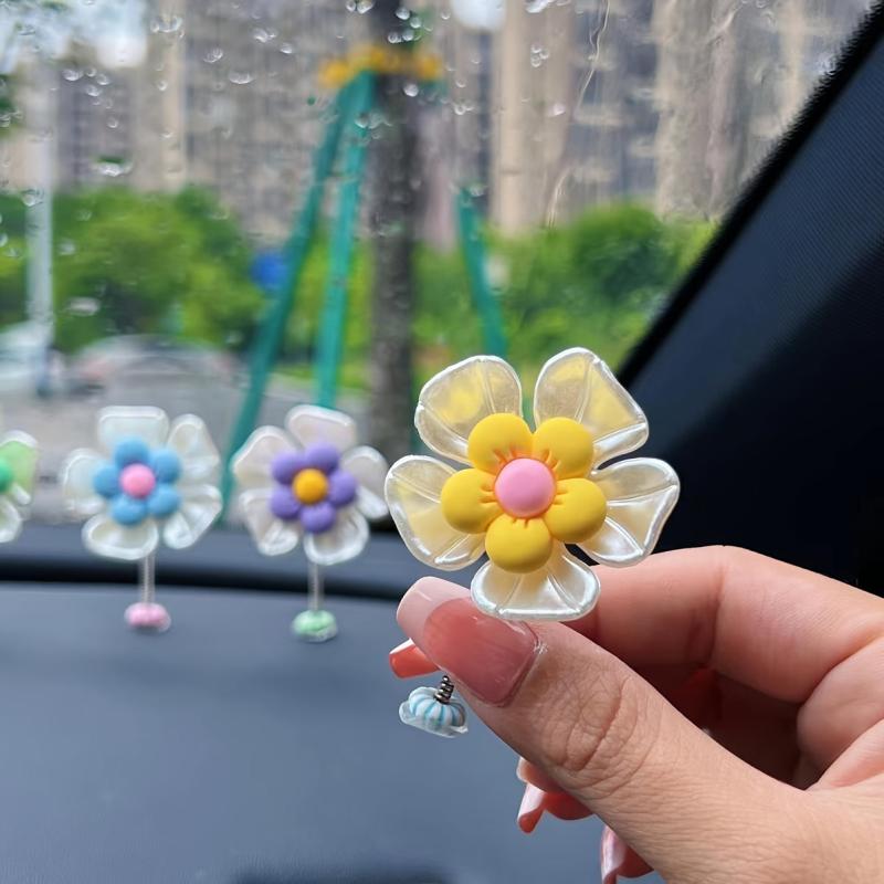 Car Ornaments Shaking Head Flower Ornaments Car Dashboard Decoration