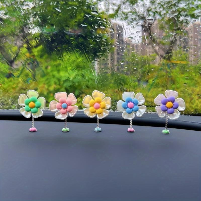 Car Ornaments Shaking Head Flower Ornaments Car Dashboard Decoration