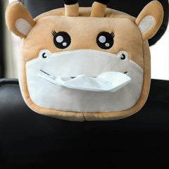 Cartoon Plush Tissue Box Holder for Car Interior