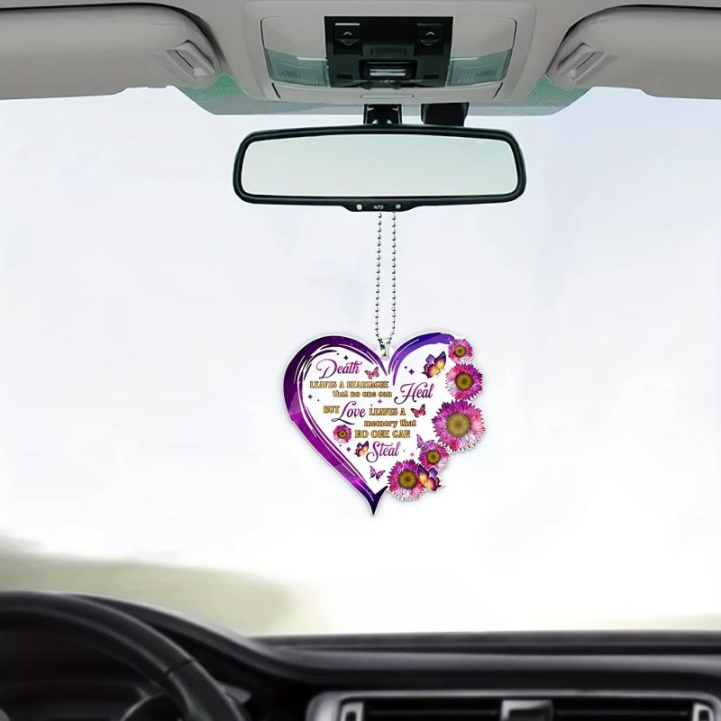 Heart & Butterfly Car Hanging Ornament - Couple's Memorial Gift