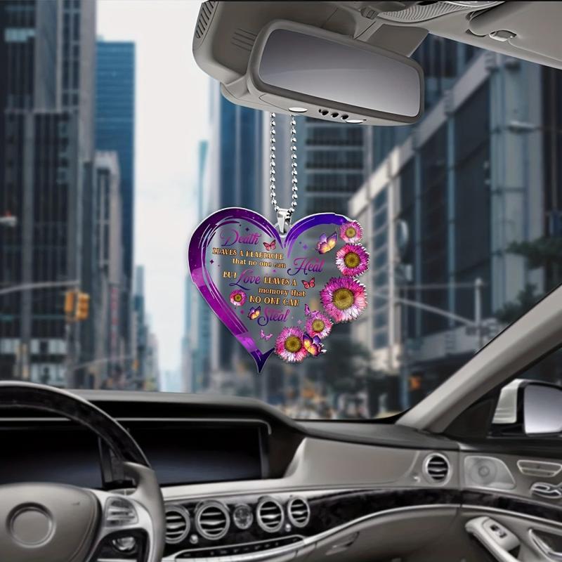 Heart & Butterfly Car Hanging Ornament - Couple's Memorial Gift