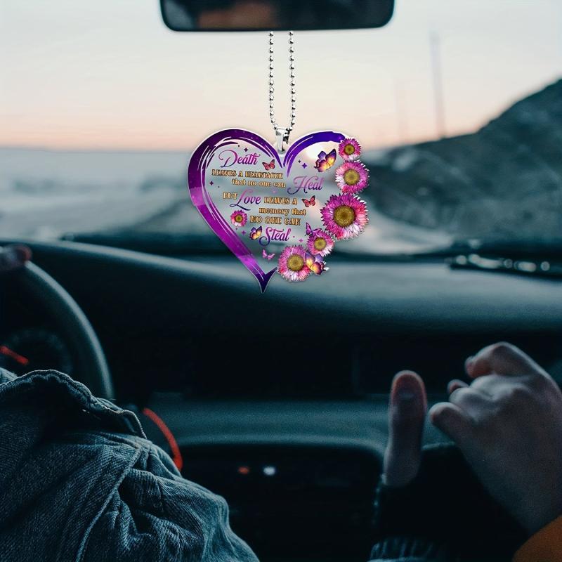 Heart & Butterfly Car Hanging Ornament - Couple's Memorial Gift