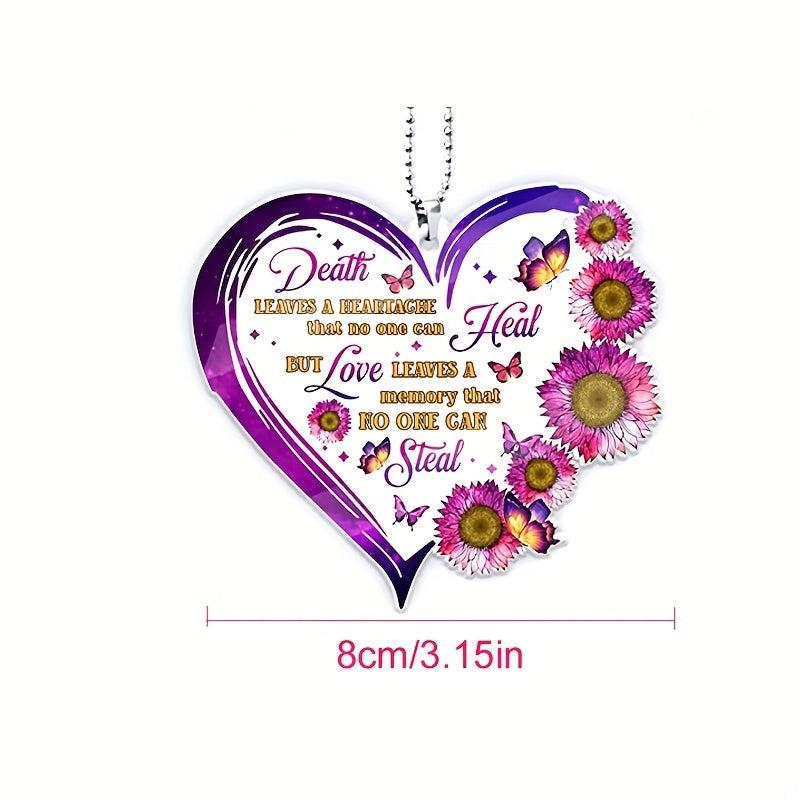 Heart & Butterfly Car Hanging Ornament - Couple's Memorial Gift