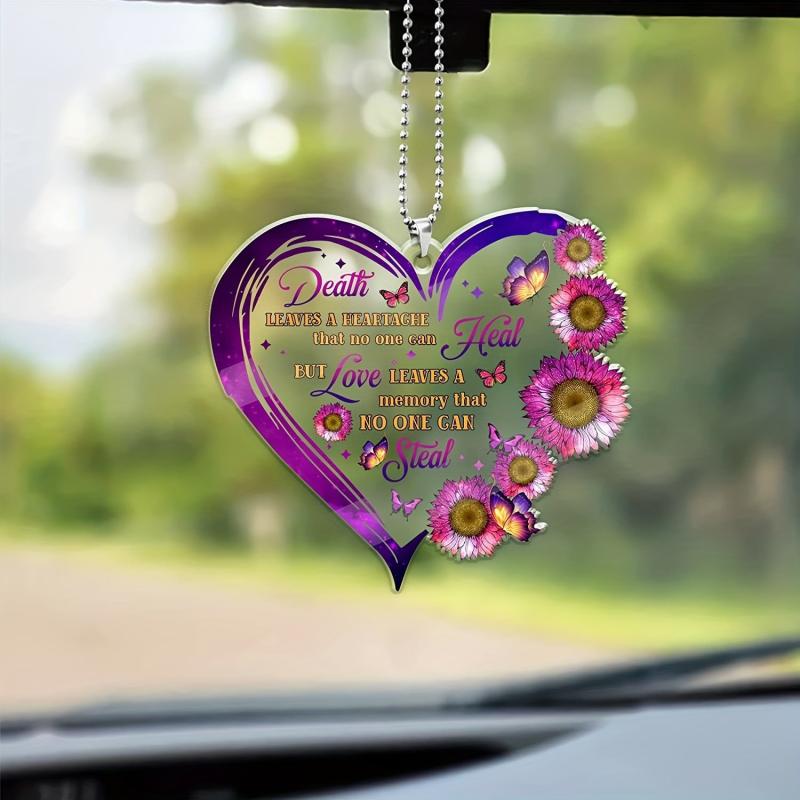 Heart & Butterfly Car Hanging Ornament - Couple's Memorial Gift