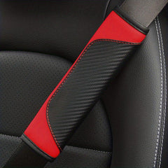 Carbon Fiber Leather Car Seat Belt Shoulder Protector Cover