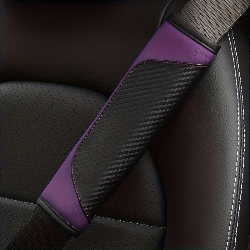 Carbon Fiber Leather Car Seat Belt Shoulder Protector Cover