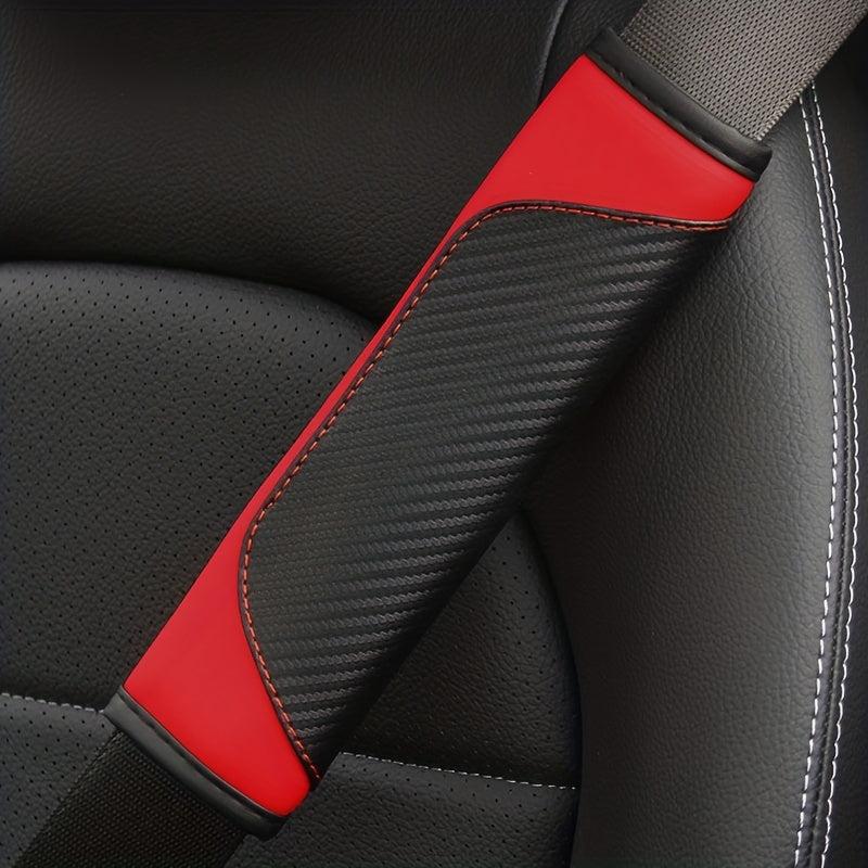 Carbon Fiber Leather Car Seat Belt Shoulder Protector Cover