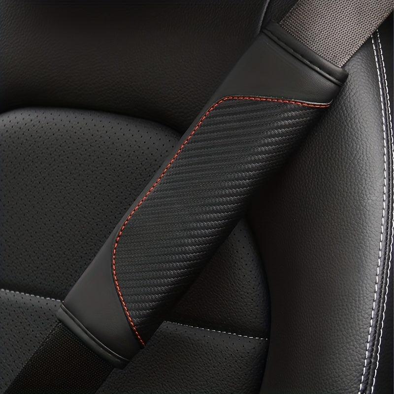 Carbon Fiber Leather Car Seat Belt Shoulder Protector Cover