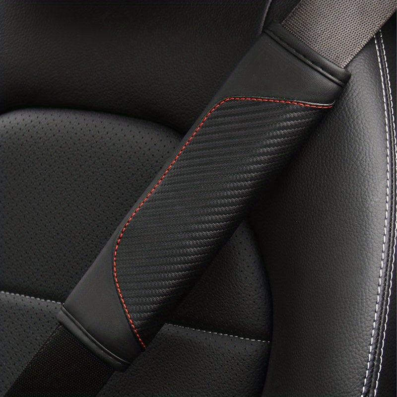Carbon Fiber Leather Car Seat Belt Shoulder Protector Cover