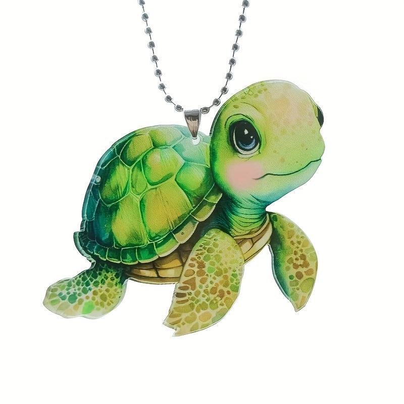 2D Acrylic Turtle Pendant for Car Bag Keys