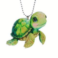 2D Acrylic Turtle Pendant for Car Bag Keys