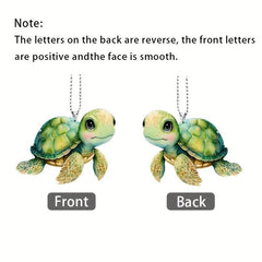 2D Acrylic Turtle Pendant for Car Bag Keys