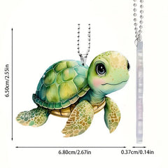 2D Acrylic Turtle Pendant for Car Bag Keys
