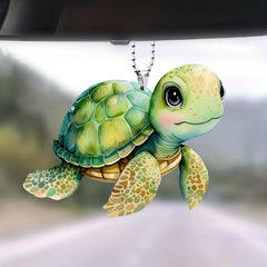 2D Acrylic Turtle Pendant for Car Bag Keys