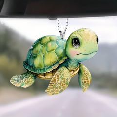 2D Acrylic Turtle Pendant for Car Bag Keys