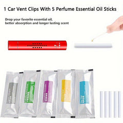 Odor Eliminator 5 Refill Sticks Car Air Freshener Vent Clip Diffuser