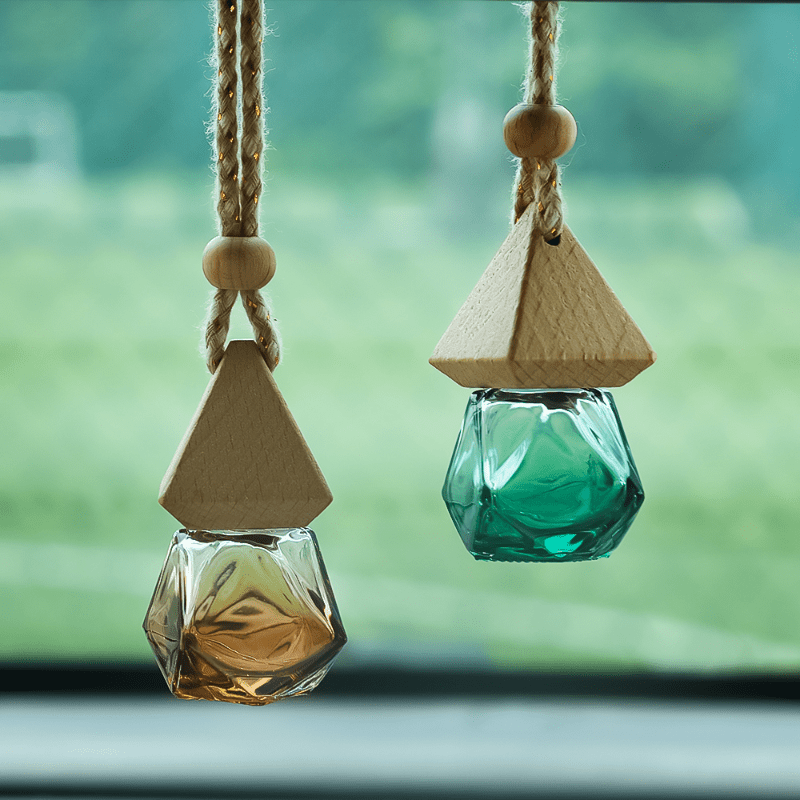 Car Air Freshener Perfume Empty Bottle Pendant - Hanging Glass Bottle