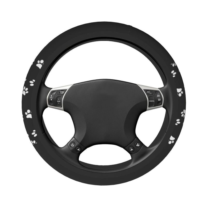 Paw Print Car Steering Wheel Cover Universal Anti Slip Protector
