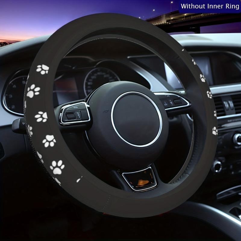 Paw Print Car Steering Wheel Cover Universal Anti Slip Protector