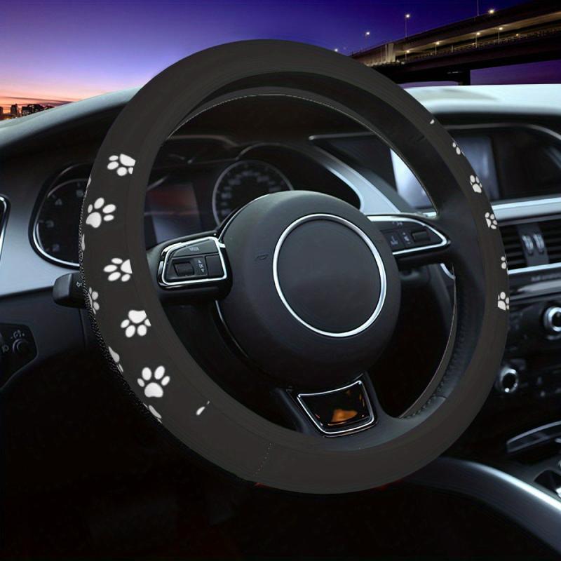 Paw Print Car Steering Wheel Cover Universal Anti Slip Protector