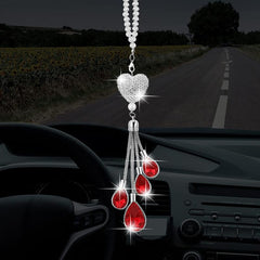 Diamond Car Rear View Mirror Charm Lucky Hanging Ornament