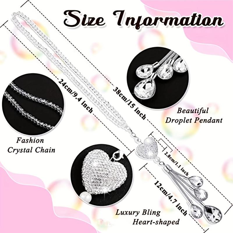 Diamond Car Rear View Mirror Charm Lucky Hanging Ornament