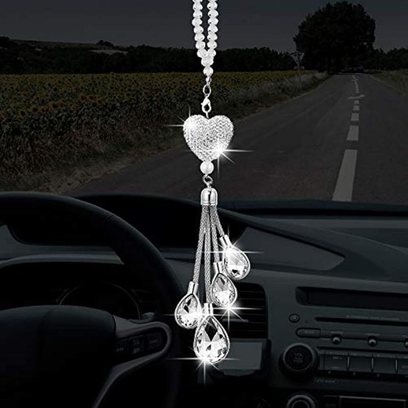 Diamond Car Rear View Mirror Charm Lucky Hanging Ornament