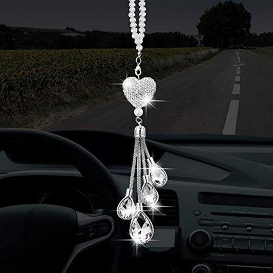 Diamond Car Rear View Mirror Charm Lucky Hanging Ornament