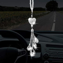 Diamond Car Rear View Mirror Charm Lucky Hanging Ornament