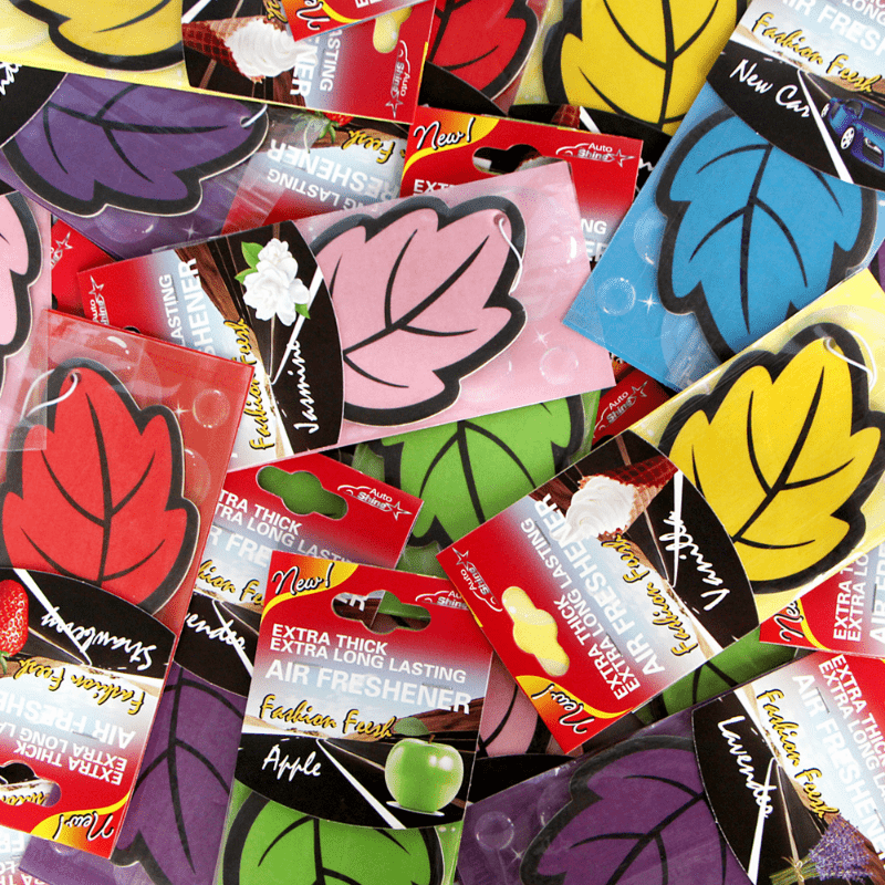 6pcs Vanilla Tea Paper Car Air Freshener Auto Hanging Leaf Shape Scented Perfume