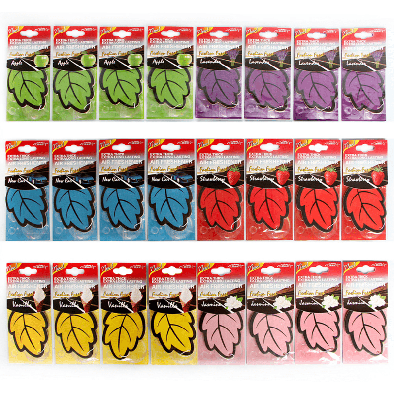 6pcs Vanilla Tea Paper Car Air Freshener Auto Hanging Leaf Shape Scented Perfume